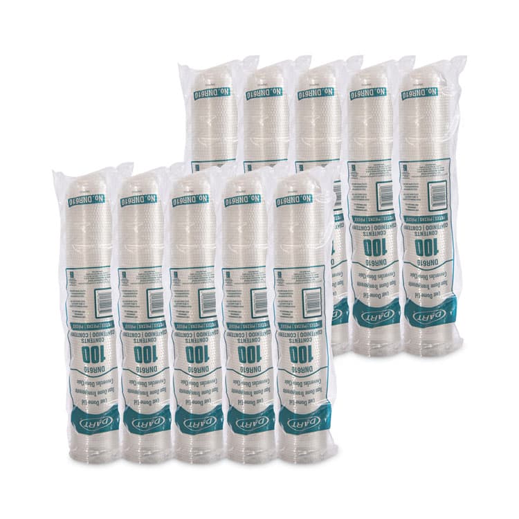 DART Plastic Dome Lid, Fits 9 oz to 10 oz Cold Cups, Clear, 1,000/Carton (DCCDNR610) thumbnail 4