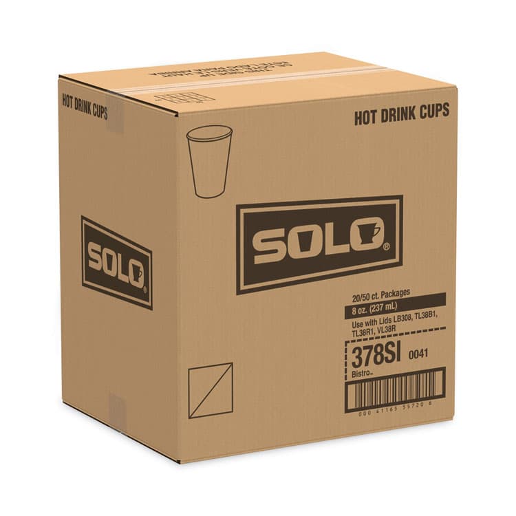 DART Paper Hot Drink Cups in Bistro Design, 8 oz, Maroon, 50/Pack (SCC378SIPK) thumbnail 2