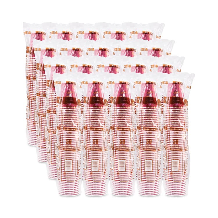 DART Paper Hot Drink Cups in Bistro Design, 8 oz, Maroon, 50/Pack (SCC378SIPK) thumbnail 4