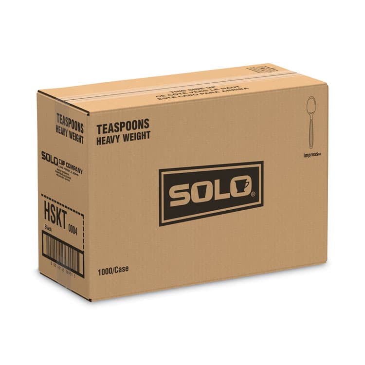 DART Impress Heavyweight Full-Length Polystyrene Cutlery, Spoon, Plastic, Black, 1,000/Carton (SCCHSKT) thumbnail 3