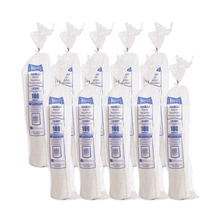 DART Lift Back and Lock Tab Lids for Paper Cups, Fits 8 oz Hot Cups, Plastic, White, 100/Sleeve, 10 Sleeves/Carton (SCCLB3081) thumbnail 4