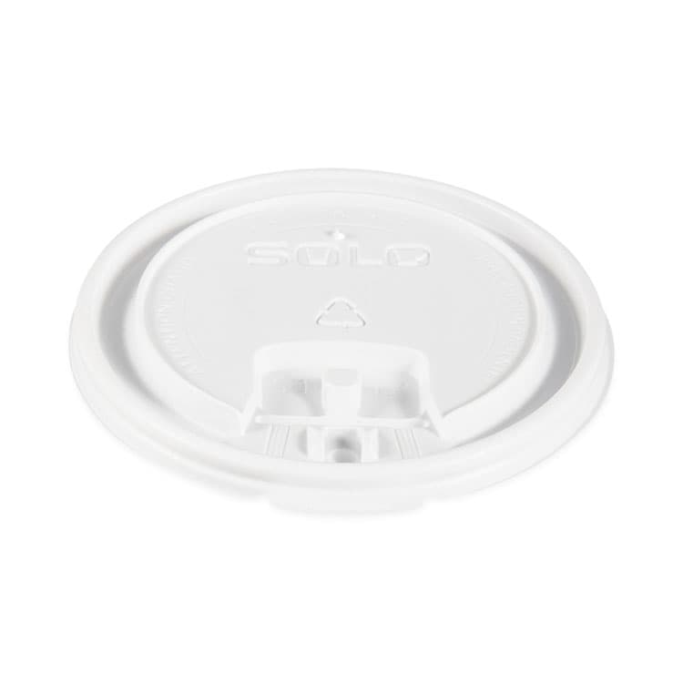 DART Lift Back and Lock Tab Lids for Paper Cups, Fits 10 oz to 24 oz Hot Cups, Plastic, White, 100/Sleeve, 10 Sleeves/Carton (SCCLB3161)