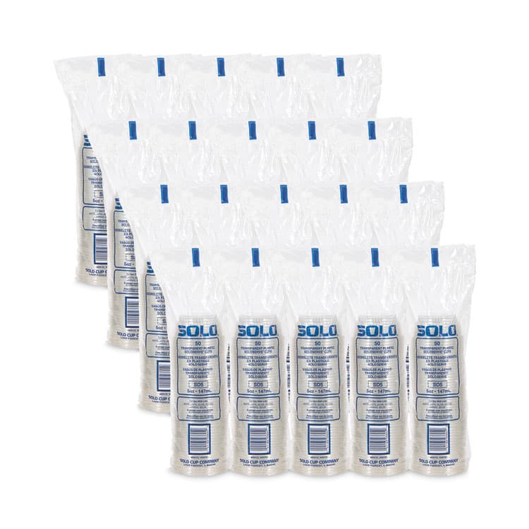 DART SoloServe Dome Cup Lids, Fits 5 oz to 8 oz Containers, Plastic, Clear, 50/Pack, 20 Packs/Carton (SCCSDL58) thumbnail 4