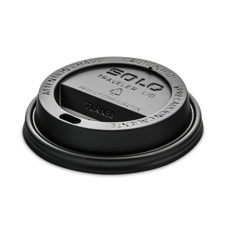 DART Traveler Cappuccino Style Dome Lid, Fits 8 oz Hot Cups, Plastic, Black, 1,000/Carton (SCCTL38B2)