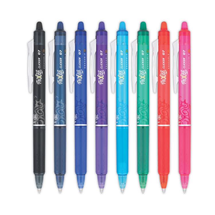 PILOT CORP. OF AMERICA FriXion Clicker Erasable Gel Pen, Retractable, Fine 0.7 mm, Assorted Ink and Barrel Colors, 8/Pack (PIL13285) thumbnail 2