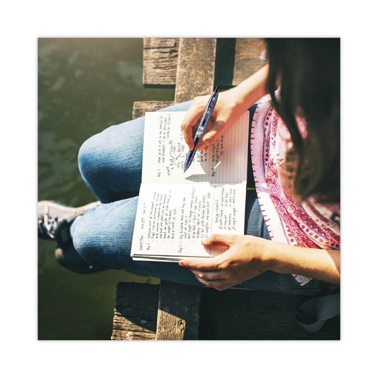 PILOT CORP. OF AMERICA B2P Bottle-2-Pen Recycled Gel Pen, Retractable, Fine 0.7 mm, Black Ink, Translucent Blue Barrel (PIL31600) thumbnail 4