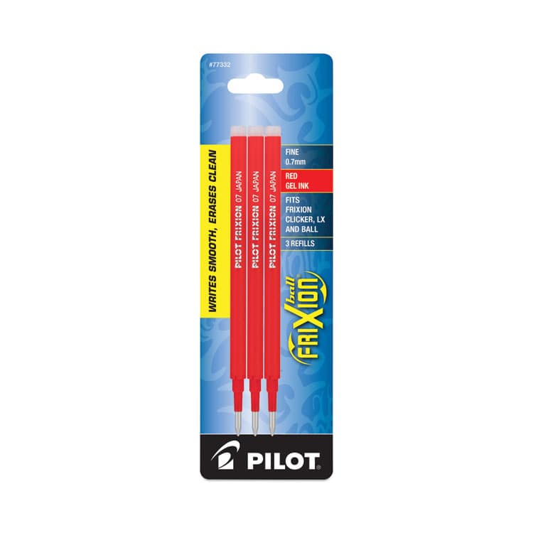PILOT CORP. OF AMERICA Refill for Pilot FriXion Erasable, FriXion Ball, FriXion Clicker and FriXion LX Gel Ink Pens, Fine Tip, Red Ink, 3/Pack (PIL77332) thumbnail 2