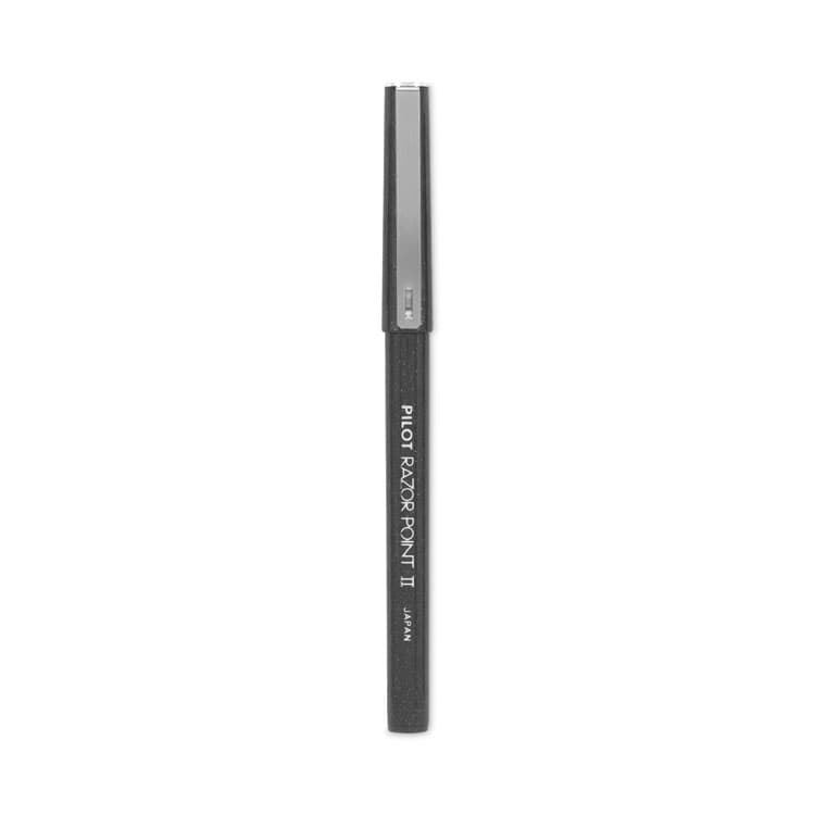 PILOT CORP. OF AMERICA Razor Point II Super Fine Line Porous Point Pen, Stick, Super-Fine 0.2 mm, Black Ink, Black Barrel, Dozen (PIL11009) thumbnail 3