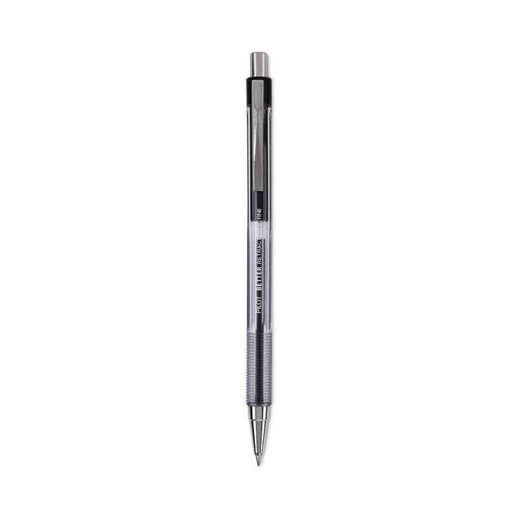 PILOT CORP. OF AMERICA Better Ballpoint Pen, Retractable, Fine 0.7 mm, Black Ink, Smoke Barrel, Dozen (PIL30000)