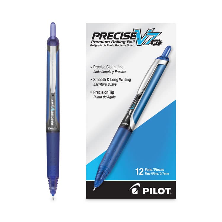 PILOT CORP. OF AMERICA Precise V7RT Rollerball Pen, Retractable, Fine 0.7 mm, Blue Ink, Blue Barrel (PIL26068) thumbnail 3