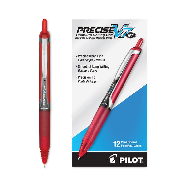 PILOT CORP. OF AMERICA Precise V7RT Rollerball Pen, Retractable, Fine 0.7 mm, Red Ink, Red Barrel (PIL26069) thumbnail 3