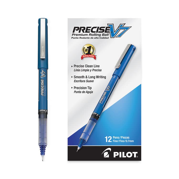 PILOT CORP. OF AMERICA Precise V7 Rollerball Pen, Stick, Fine 0.7 mm, Blue Ink, Blue/Clear Barrel, Dozen (PIL35349) thumbnail 3