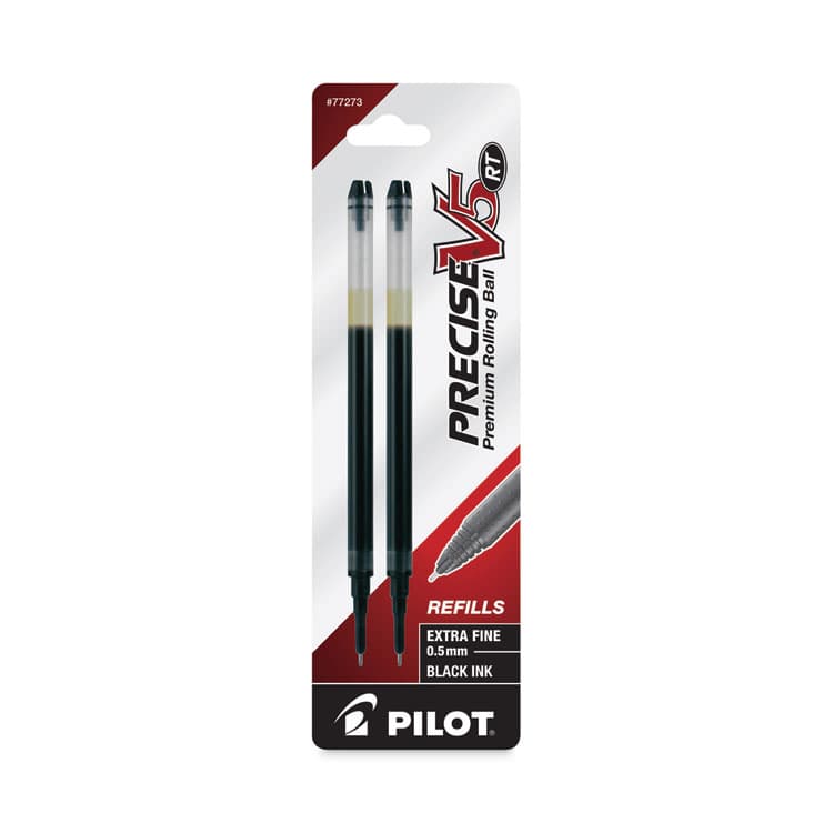 PILOT CORP. OF AMERICA Refill for Pilot Precise V5 RT Rolling Ball, Extra-Fine Conical Tip, Black Ink, 2/Pack (PIL77273) thumbnail 2