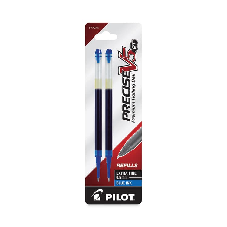 PILOT CORP. OF AMERICA Refill for Pilot Precise V5 RT Rolling Ball, Extra-Fine Conical Tip, Blue Ink, 2/Pack (PIL77274) thumbnail 2