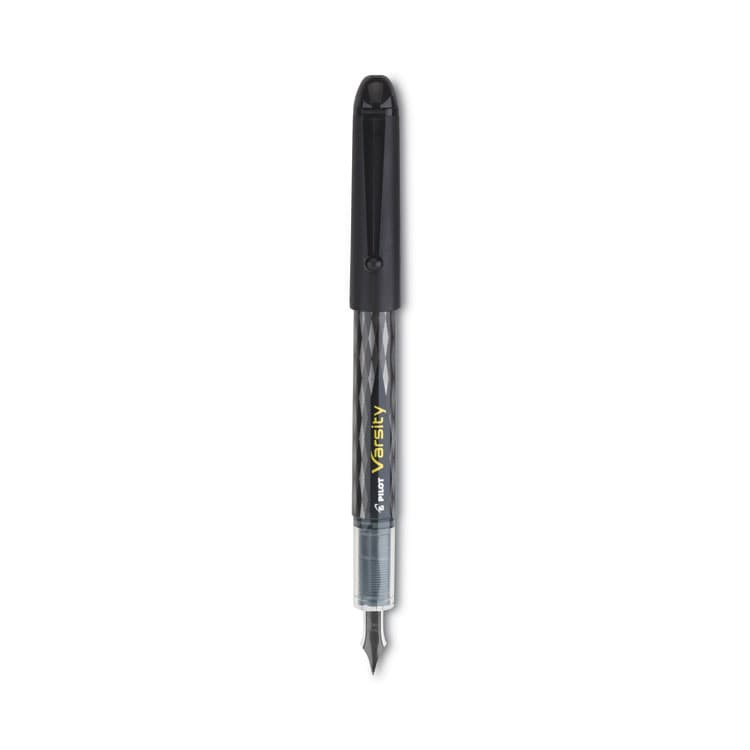 PILOT CORP. OF AMERICA Varsity Fountain Pen, Medium 1 mm, Black Ink, Clear/Black Barrel (PIL90010)