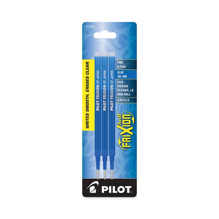 PILOT CORP. OF AMERICA Refill for Pilot FriXion Erasable, FriXion Ball, FriXion Clicker and FriXion LX Gel Ink Pens, Fine Tip, Blue Ink, 3/Pack (PIL77331) thumbnail 2