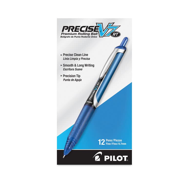 PILOT CORP. OF AMERICA Precise V7RT Rollerball Pen, Retractable, Fine 0.7 mm, Blue Ink, Blue Barrel (PIL26068) thumbnail 2