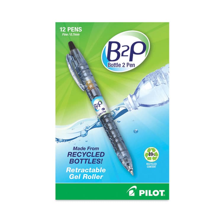 PILOT CORP. OF AMERICA B2P Bottle-2-Pen Recycled Gel Pen, Retractable, Fine 0.7 mm, Black Ink, Translucent Blue Barrel (PIL31600) thumbnail 2
