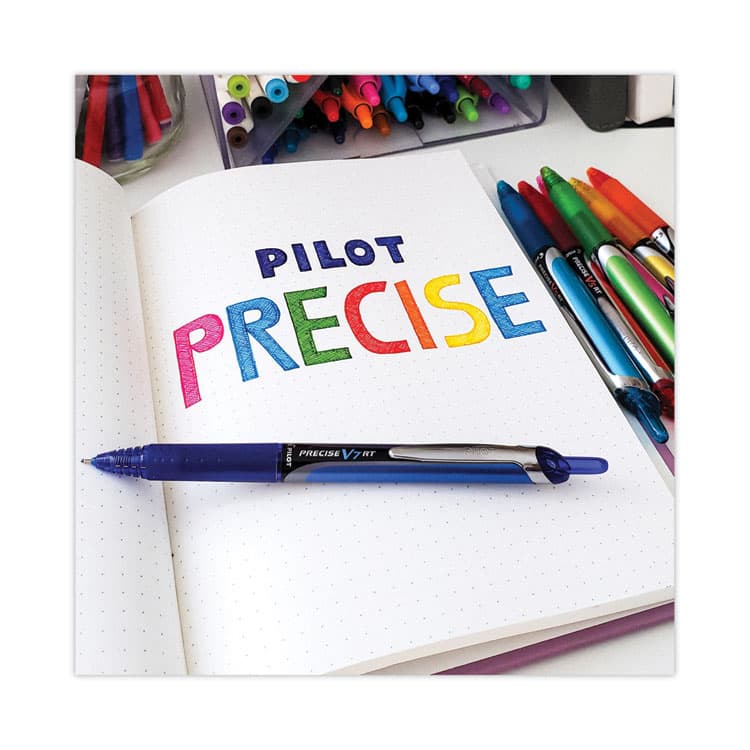 PILOT CORP. OF AMERICA Precise V7RT Rollerball Pen, Retractable, Fine 0.7 mm, Blue Ink, Blue Barrel (PIL26068) thumbnail 4