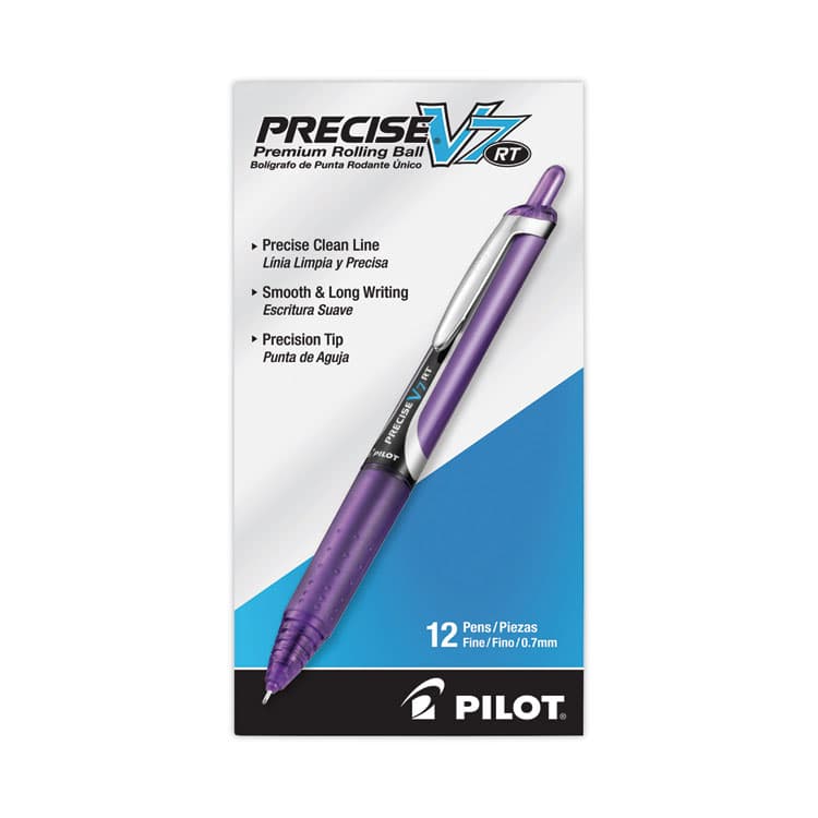 PILOT CORP. OF AMERICA Precise V7RT Rollerball Pen, Retractable, Fine 0.7 mm, Purple Ink, Purple Barrel (PIL26071) thumbnail 2