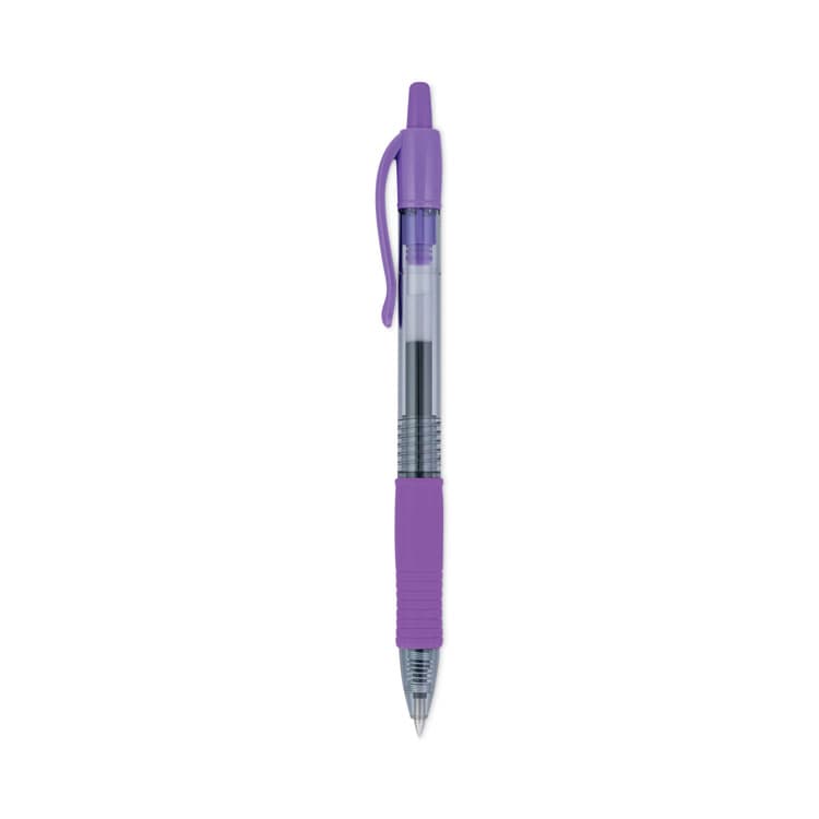 PILOT CORP. OF AMERICA G2 Premium Gel Pen, Retractable, Extra-Fine 0.5 mm, Purple Ink, Smoke/Purple Barrel, Dozen (PIL31006) thumbnail 4