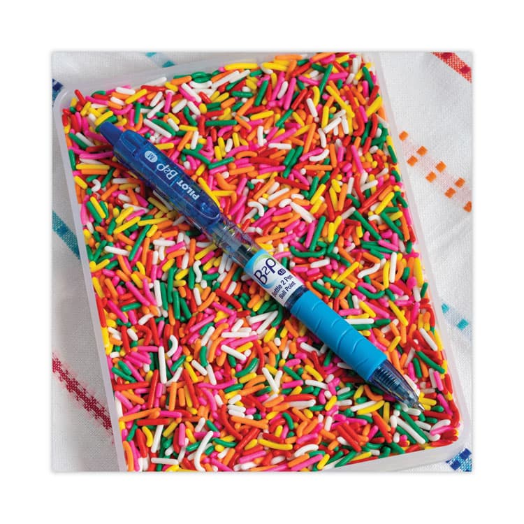 PILOT CORP. OF AMERICA B2P Bottle-2-Pen Recycled Ballpoint Pen, Retractable, Medium 1 mm, Assorted Ink Colors, Translucent Blue Barrel, 36/Pack (PIL57050) thumbnail 3