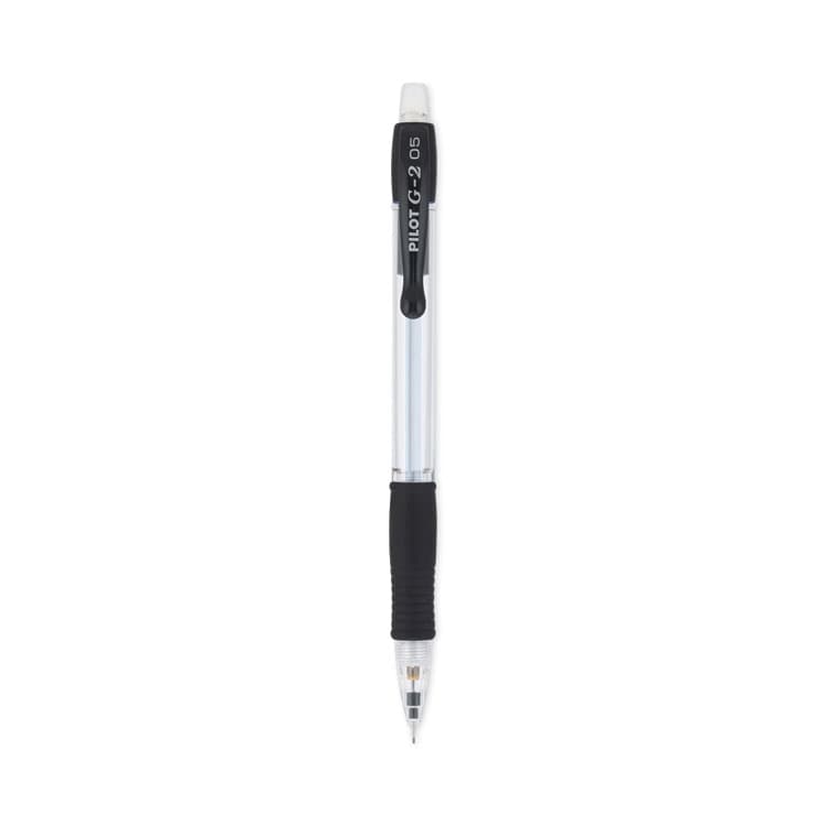 PILOT CORP. OF AMERICA G2 Mechanical Pencil, 0.5 mm, HB (#2), Black Lead, Clear/Black Barrel, Dozen (PIL51014)