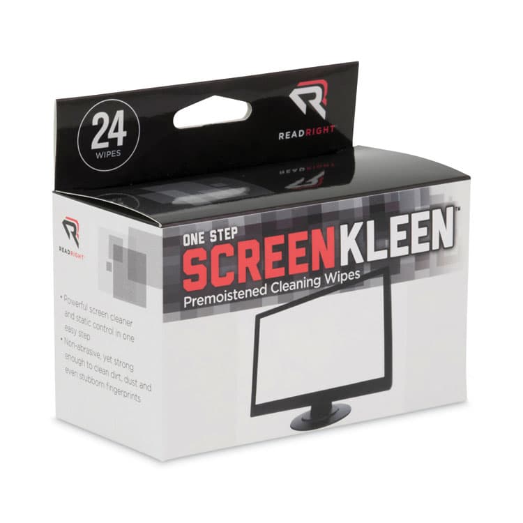 READ/RIGHT OneStep ScreenKleen Wipes, 5 x 5, Unscented, 24/Box (REARR1209) thumbnail 2