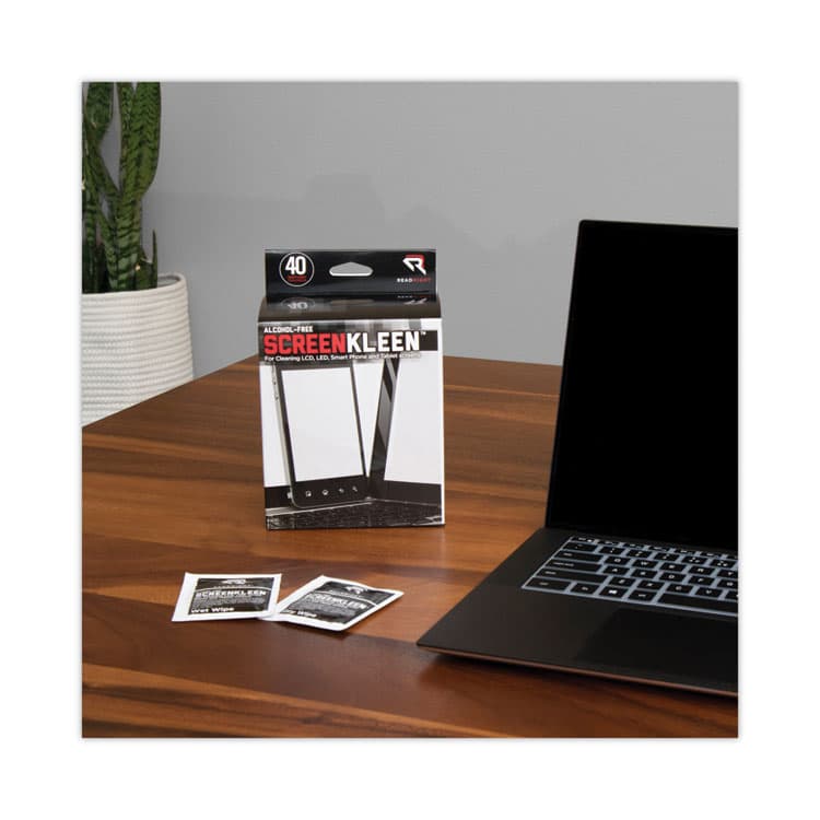 READ/RIGHT Alcohol-Free ScreenKleen Wet Wipes, Cloth, 5 x 5, Unscented, 40/Box (REARR1391) thumbnail 3