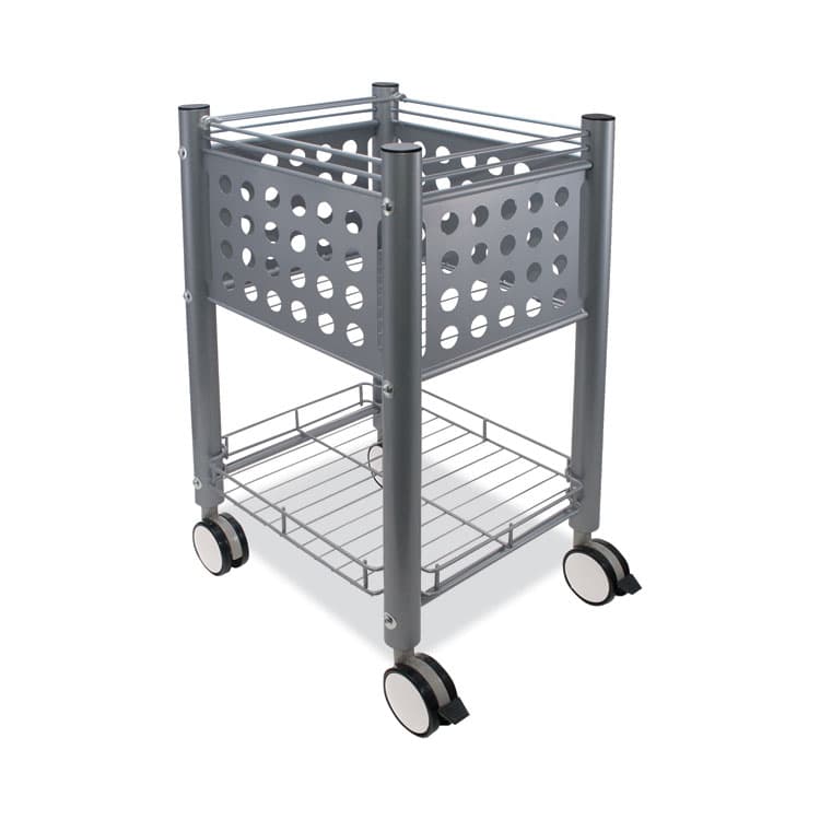 VERTIFLEX PRODUCTS Sidekick File Cart, Metal, 1 Shelf, 1 Bin, 13.75" x 15.5" x 26.25", Matte Gray (VRTVF52002) thumbnail 4
