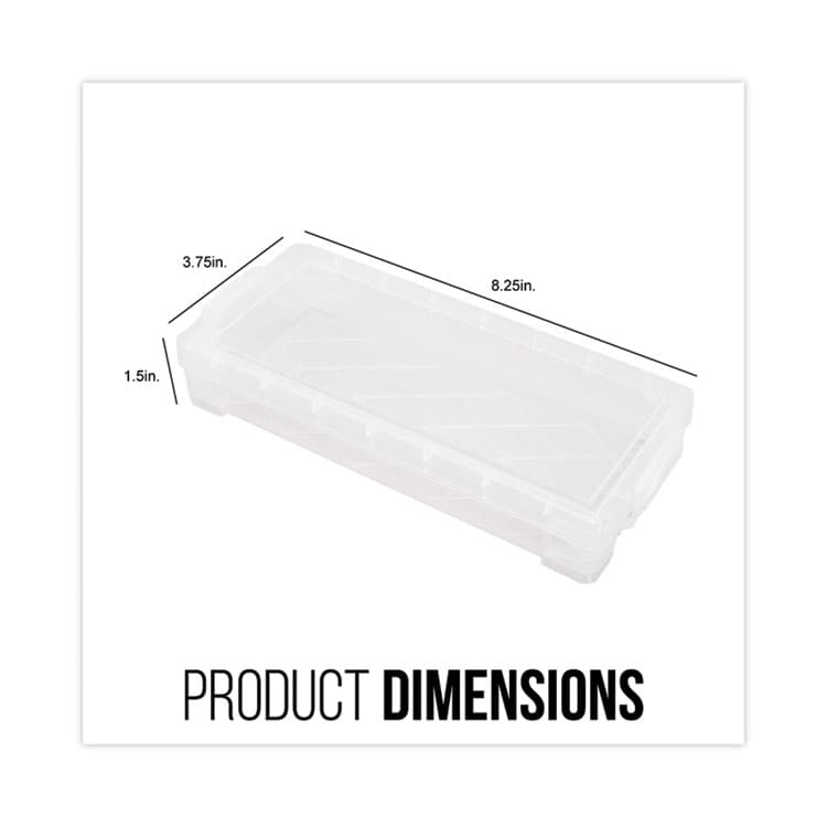 ADVANTUS CORPORATION Super Stacker Pencil Box, 8.25" x 3.75" x 1.5", Clear (AVT40309) thumbnail 3