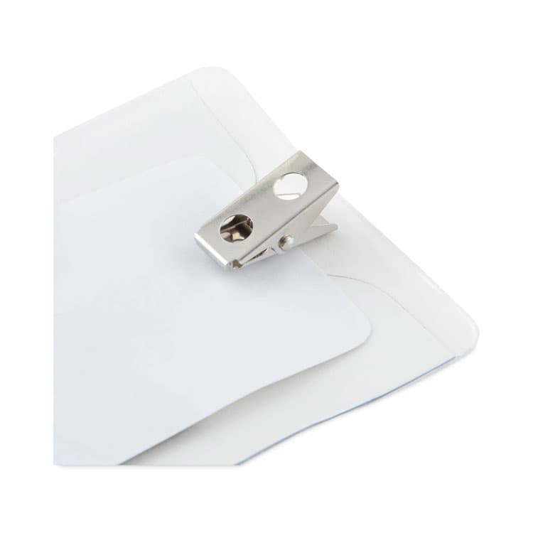 ADVANTUS CORPORATION ID Badge Holders with Clip, Vertical, Clear 3.38" x 4.25" Holder, 3.13" x 3.75" Insert, 50/Pack (AVT75457) thumbnail 4