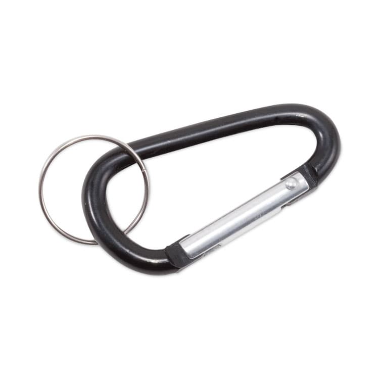 ADVANTUS CORPORATION Carabiner Key Chains, (10) 1" x 2" Black Carabiners, (10) 1" dia Silver Key Rings, Aluminum (AVT75555)