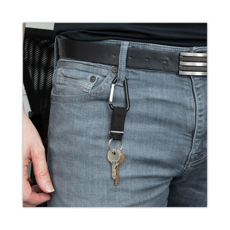 ADVANTUS CORPORATION Carabiner Key Chains, Split Key Rings, Aluminum, Black, 10/Pack (AVT75556) thumbnail 4