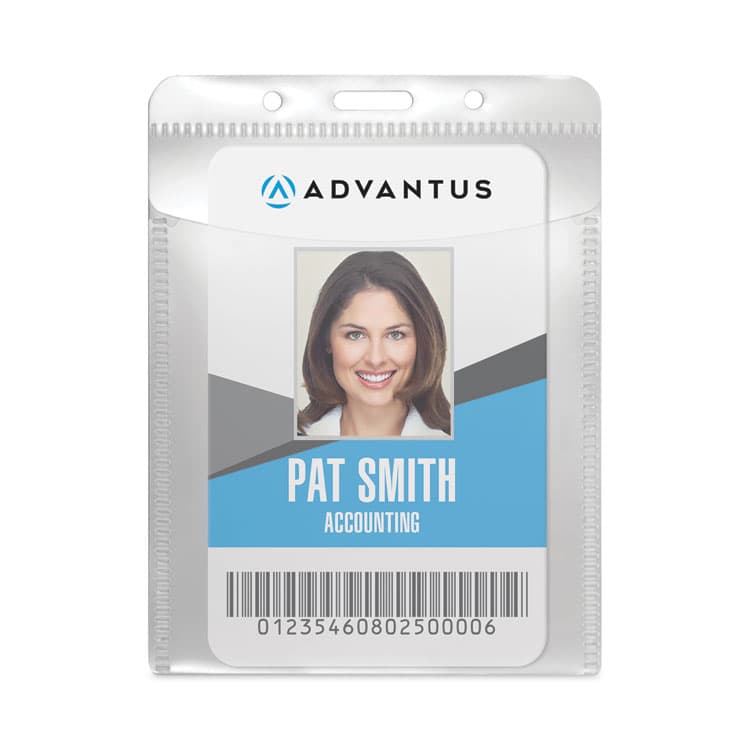 ADVANTUS CORPORATION PVC-Free Badge Holders, Vertical, Clear 3.5" x 5.13" Holder, 3.13" x 4.5" Insert, 50/Pack (AVT75604) thumbnail 2