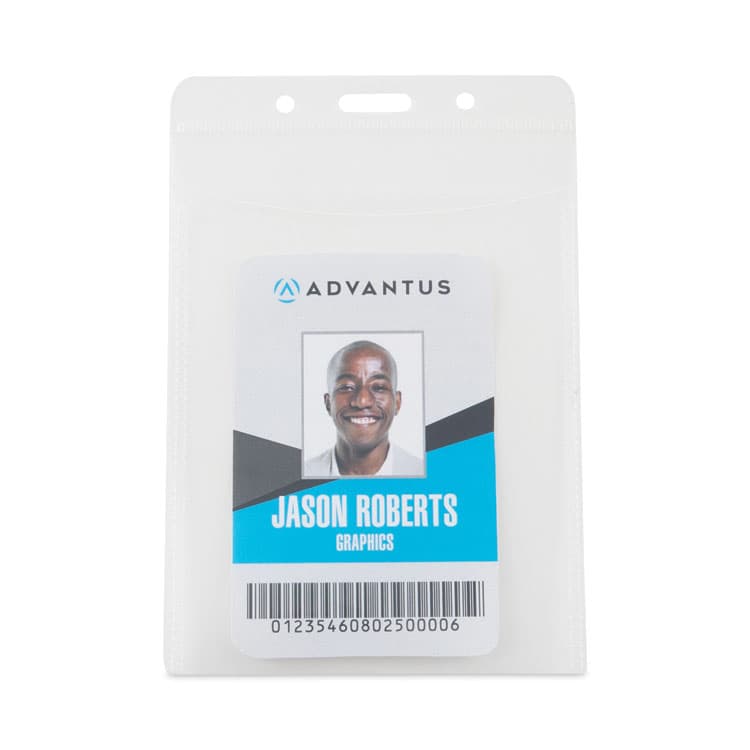 ADVANTUS CORPORATION PVC-Free Badge Holders, Vertical, Clear 3.5" x 5.13" Holder, 3.13" x 4.5" Insert, 50/Pack (AVT75604) thumbnail 3