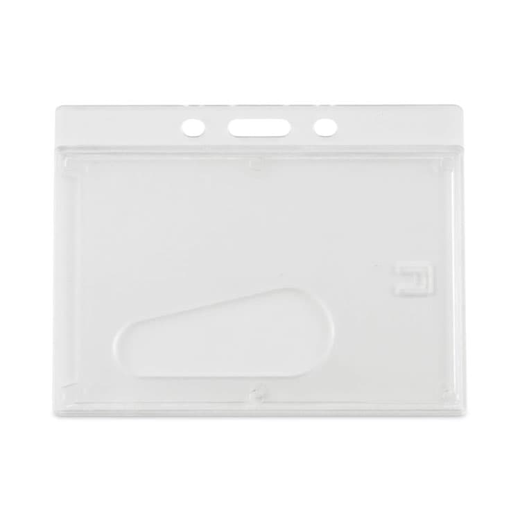 ADVANTUS CORPORATION Frosted One-Card Rigid Badge Holders, Horizontal, Frosted 3.68" x 2.75" Holder, 3.38" x 2.13" Insert, 25/Box (AVT76075)