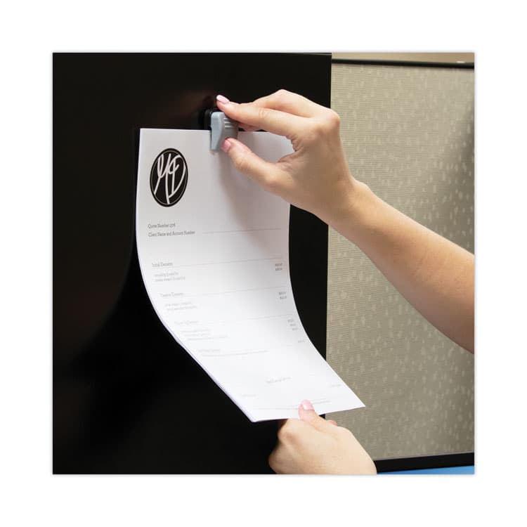 ADVANTUS CORPORATION Grip-A-Clip Magnetic/Adhesive Clips, 0.13" Jaw Capacity, Gray, 10/Box (AVT91172) thumbnail 4