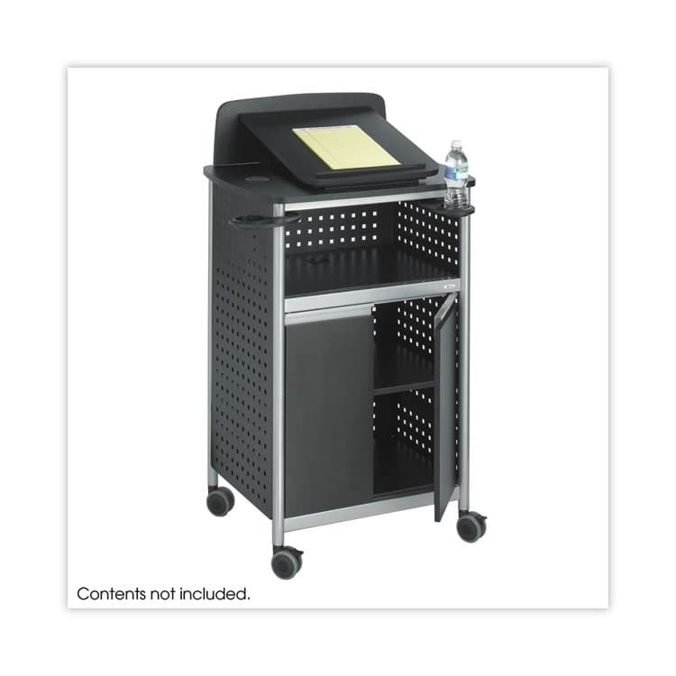 SAFCO PRODUCTS Scoot Multipurpose Mobile Lectern, 28.75 x 22 x 49.75, Black/Silver (SAF8922BL) thumbnail 2