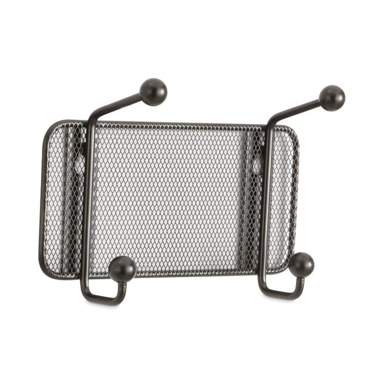 SAFCO PRODUCTS Onyx Mesh Wall Racks, 2-Hook, 8.5w x 3d x 5.5h, Black (SAF6401BL) thumbnail 2