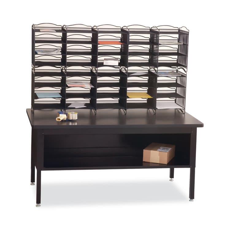 SAFCO PRODUCTS Onyx Mesh Literature Sorter, 20 Compartments, 19 x 15.25 x 59, Black (SAF7770BL) thumbnail 3