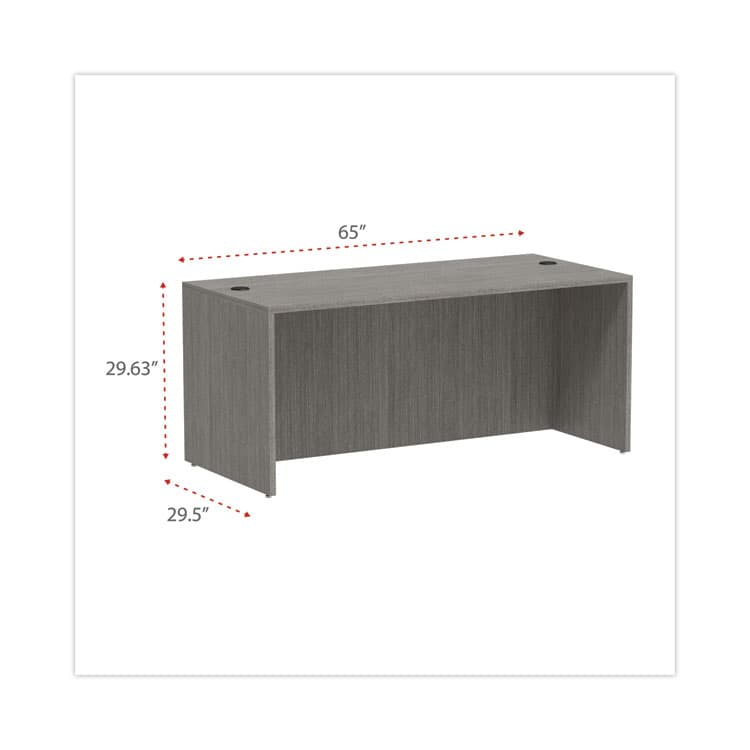 ALERA Alera Valencia Series Straight Front Desk Shell, 65" x 29.5" x 29.63", Gray (ALEVA216630GY) thumbnail 2