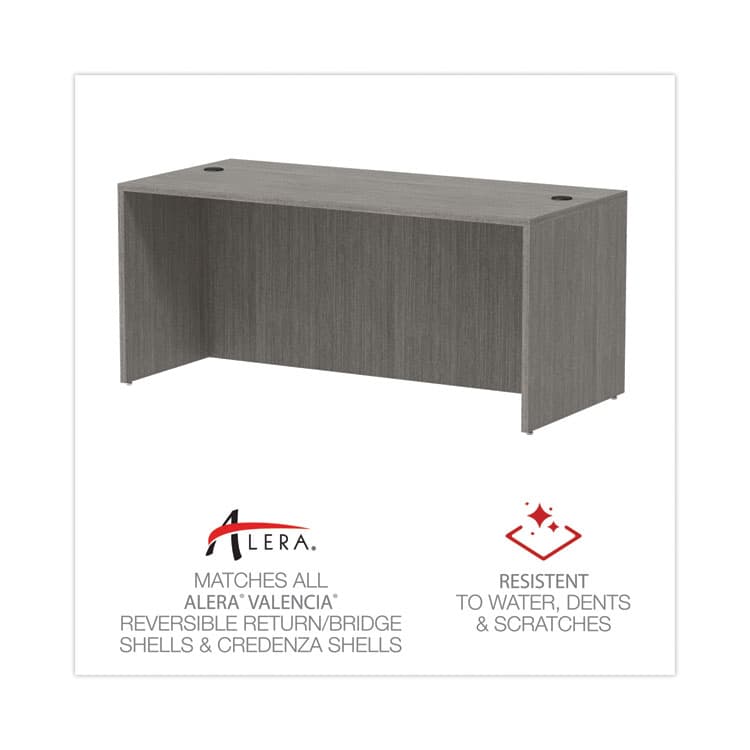 ALERA Alera Valencia Series Straight Front Desk Shell, 65" x 29.5" x 29.63", Gray (ALEVA216630GY) thumbnail 4