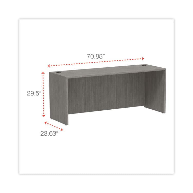 ALERA Alera Valencia Series Credenza Shell, 70.88w x 23.63d x 29.5h, Gray (ALEVA257224GY) thumbnail 2