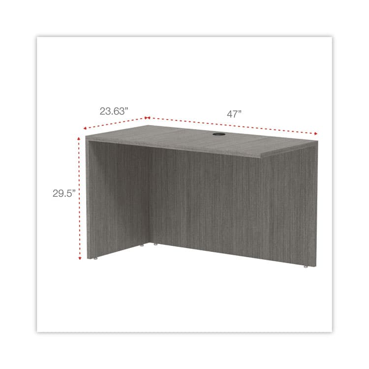 ALERA Alera Valencia Series Reversible Return/Bridge Shell, 47.25w x 23.63d x 29.5h, Gray (ALEVA354824GY) thumbnail 2