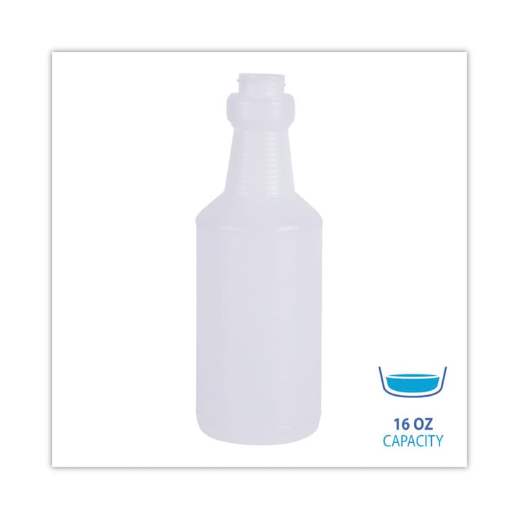 BOARDWALK Easy-Grip Plastic Spray Bottle, 16 oz, Clear, 24/Carton (BWK00016) thumbnail 4