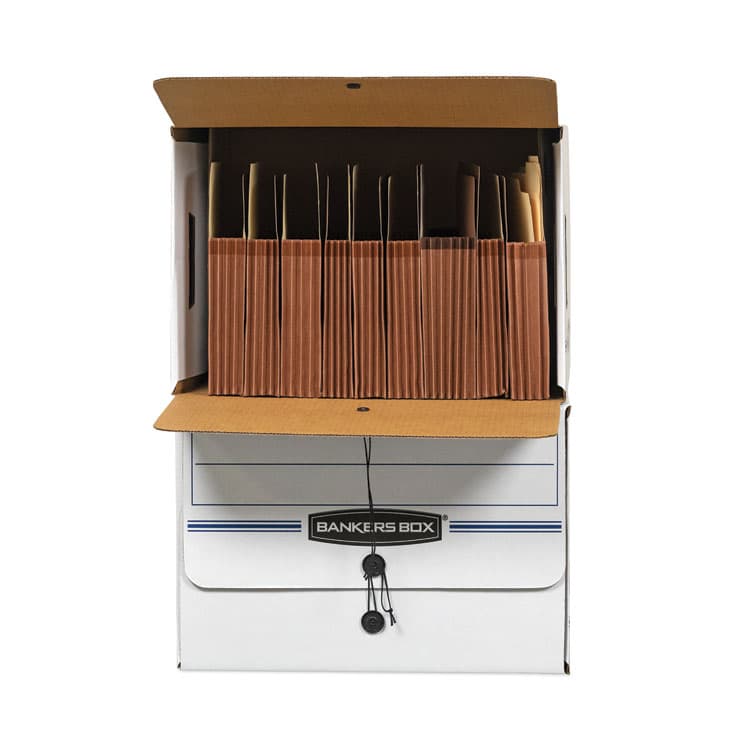 FELLOWES MFG. CO. SIDE-TAB Storage Boxes, Letter Files, White/Blue, 12/Carton (FEL00061) thumbnail 2