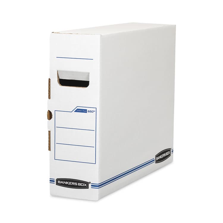 FELLOWES MFG. CO. X-Ray Storage Boxes, 5" x 18.75" x 14.88", White/Blue, 6/Carton (FEL00650)