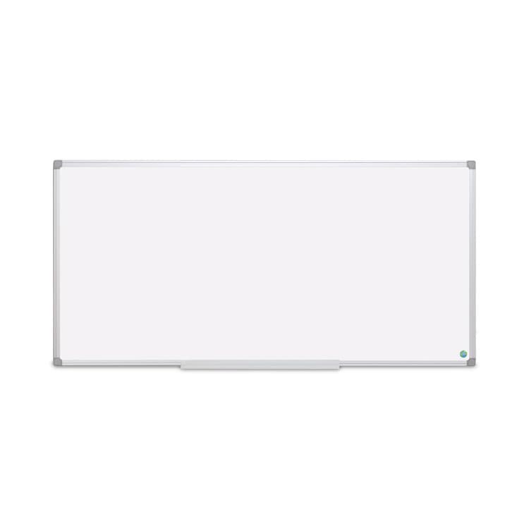 BI-SILQUE VISUAL COMMUNICATION PRODUCTS Earth Silver Easy Clean Magnetic Dry Erase Boards, 96" x 48", White Surface, Satin Aluminum Frame (BVCCR1520790)
