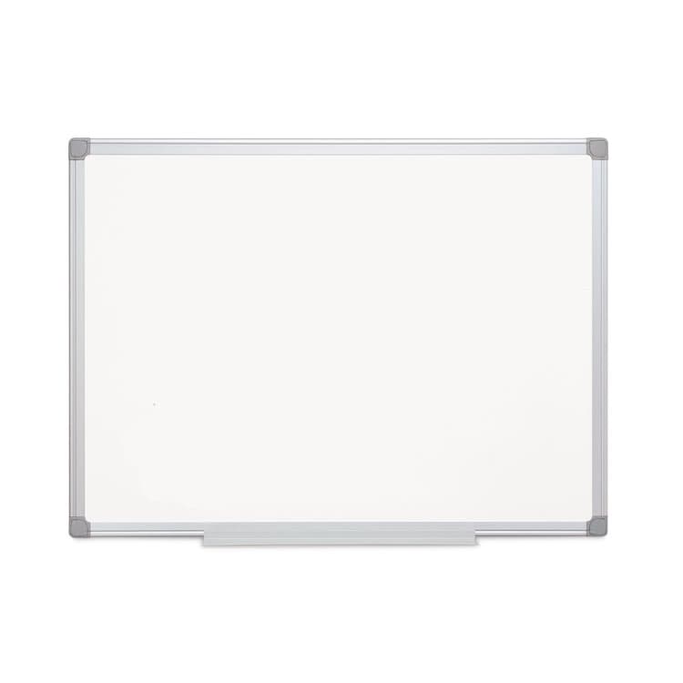 BI-SILQUE VISUAL COMMUNICATION PRODUCTS Earth Silver Easy Clean Dry Erase Boards, 36" x 24", White Surface, Satin Aluminum Frame (BVCMA0300790)